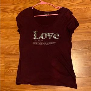 maroon love express shirt